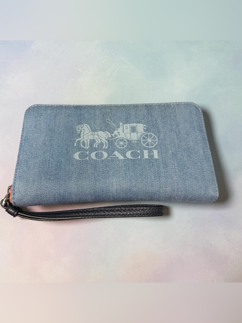 Coach Jes Denim Large Phone Wallet Wristlet (A520) - Picture 1 of 12